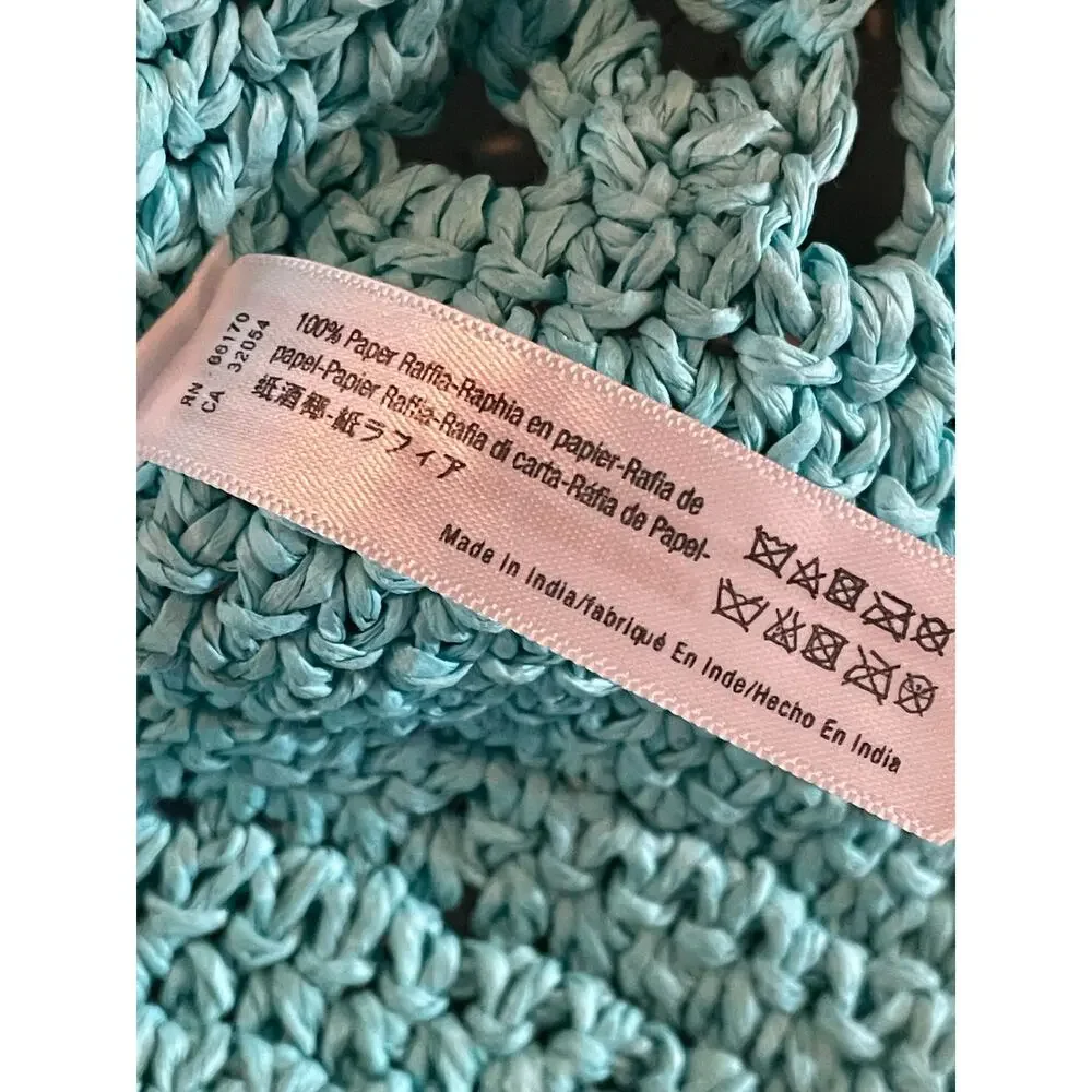 Urban Outfitters Monaco Teal Raffia Hobo Bag